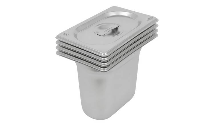 Argon Tableware Gastronorm Containers with Lids 1/9 - 1L - Set of 4