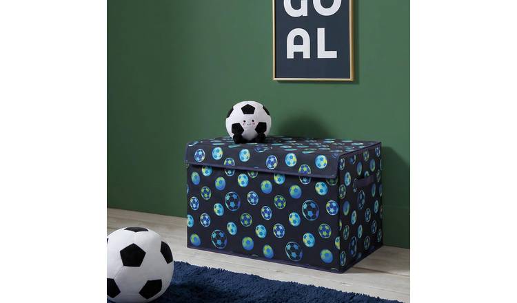 OHS Football Print Large Collapsible Storage Box With Lid - Navy