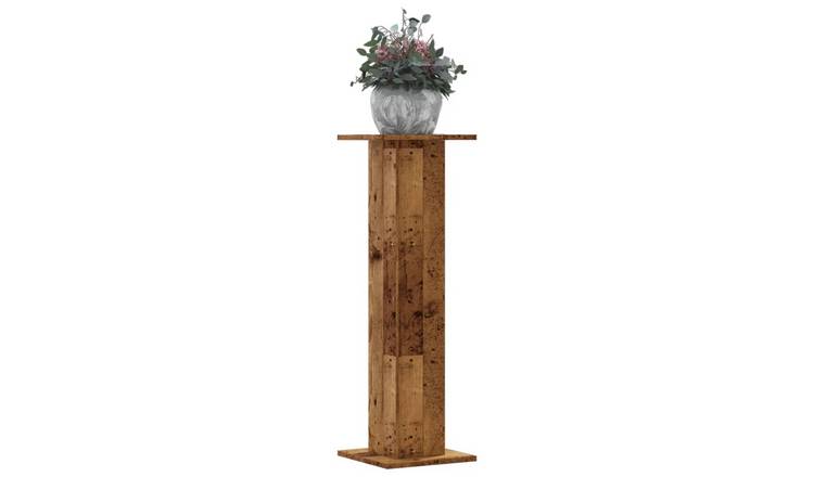 Walplus Pack of 2 Engineered Wood Plant Stand - Old Wood - 30x30x95 cm