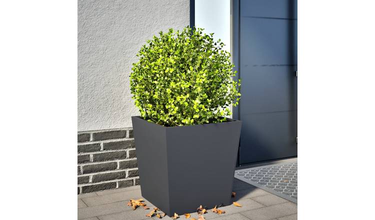 Walplus Steel Garden Planter - Anthracite - 50 x 50 x 50 cm