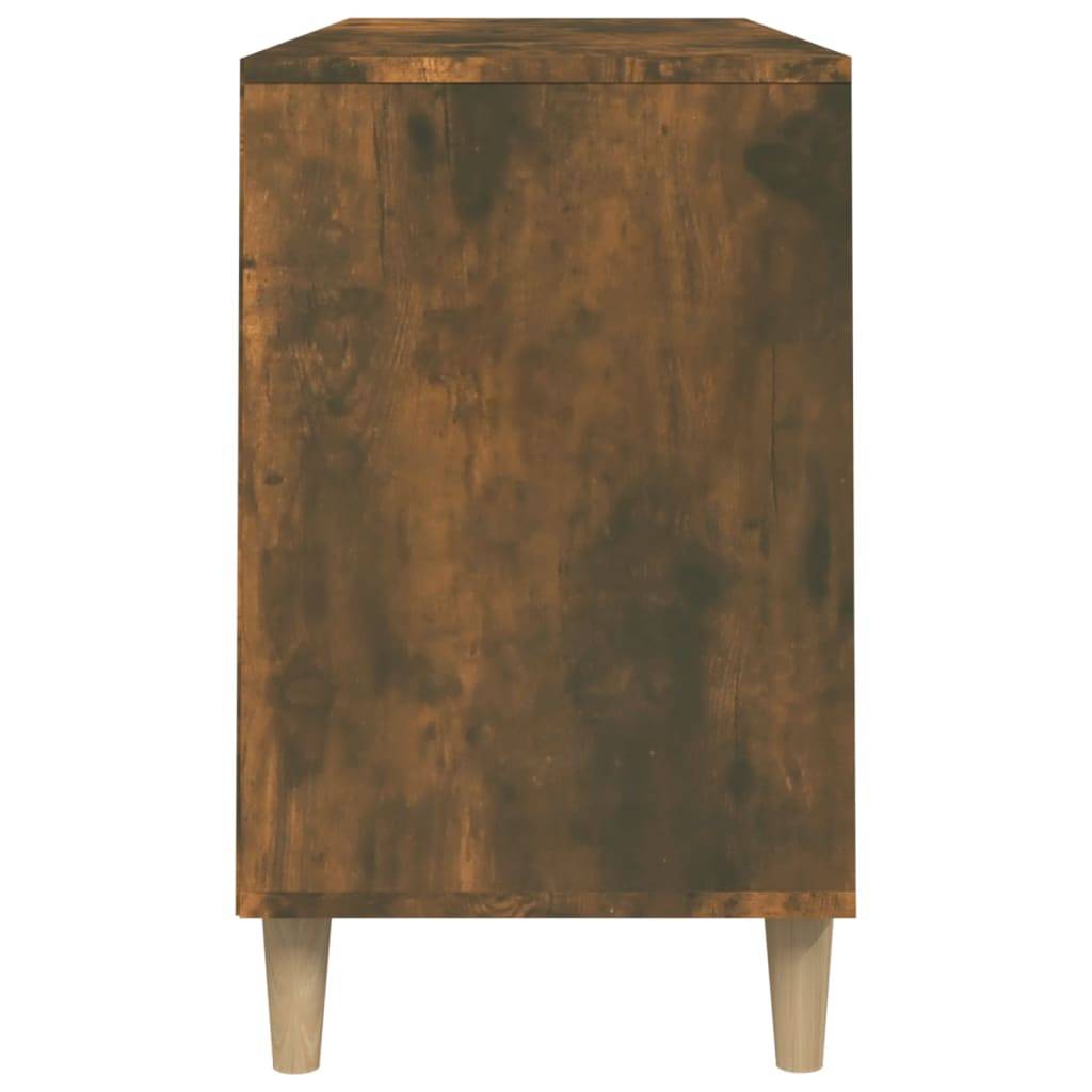 Walplus Solid Wood Shoe Cabinet - Smoked Oak - 102 x 36 x 60 cm - Image 6