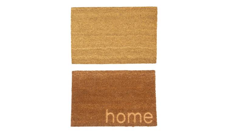 Nicola Spring Coir Door Mats - Embossed Home - Pack of 2