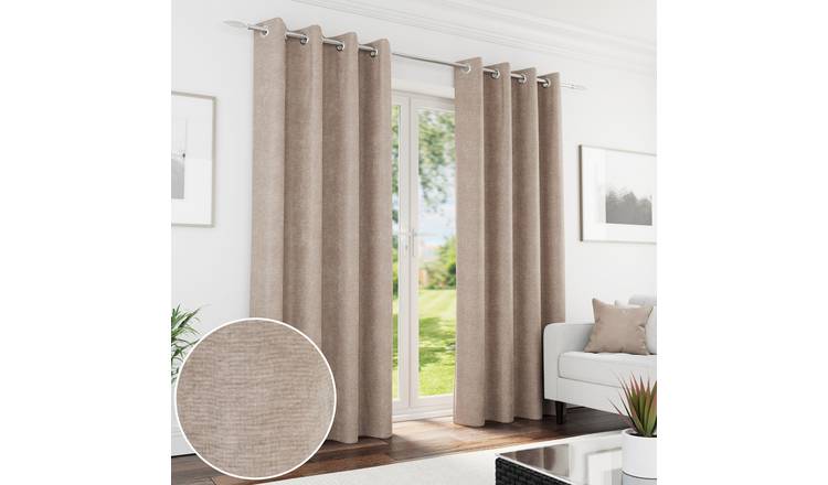 Enhanced Living Knightsbridge Eyelet Blackout Curtains - 117 x 183cm - Sand