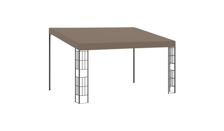 Walplus 4 x 3 m Fabric Wall-mounted Gazebo - Taupe