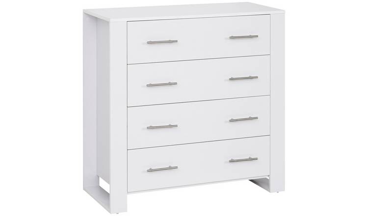 HOMCOM 4 Drawers Chest with Base - White