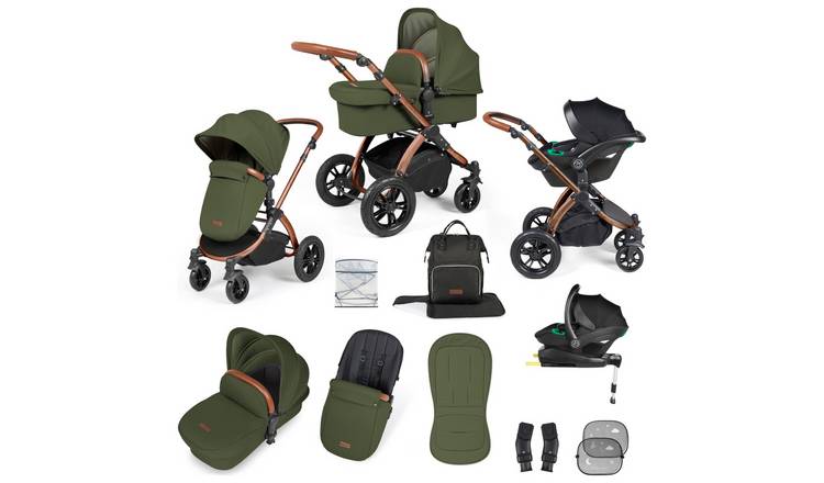 Ickle Bubba Stomp Luxe i-Size, Isofix Travel System Woodland
