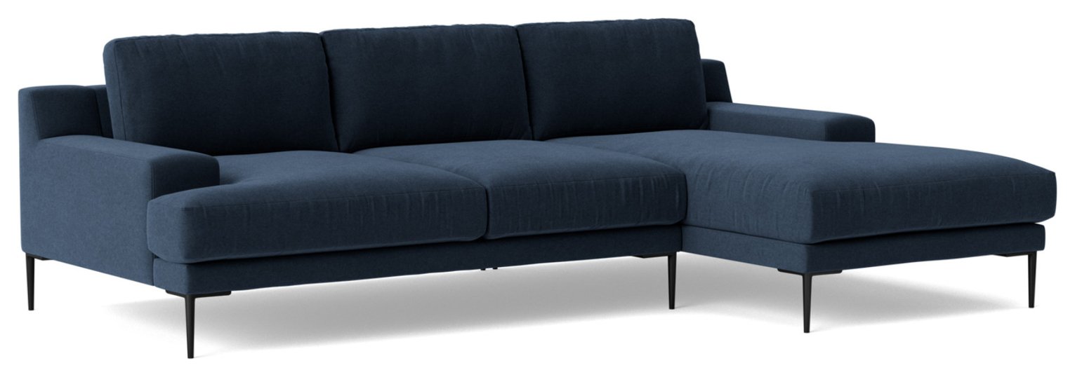 Swoon Almera Fabric Right Hand Corner Sofa - Indigo Blue