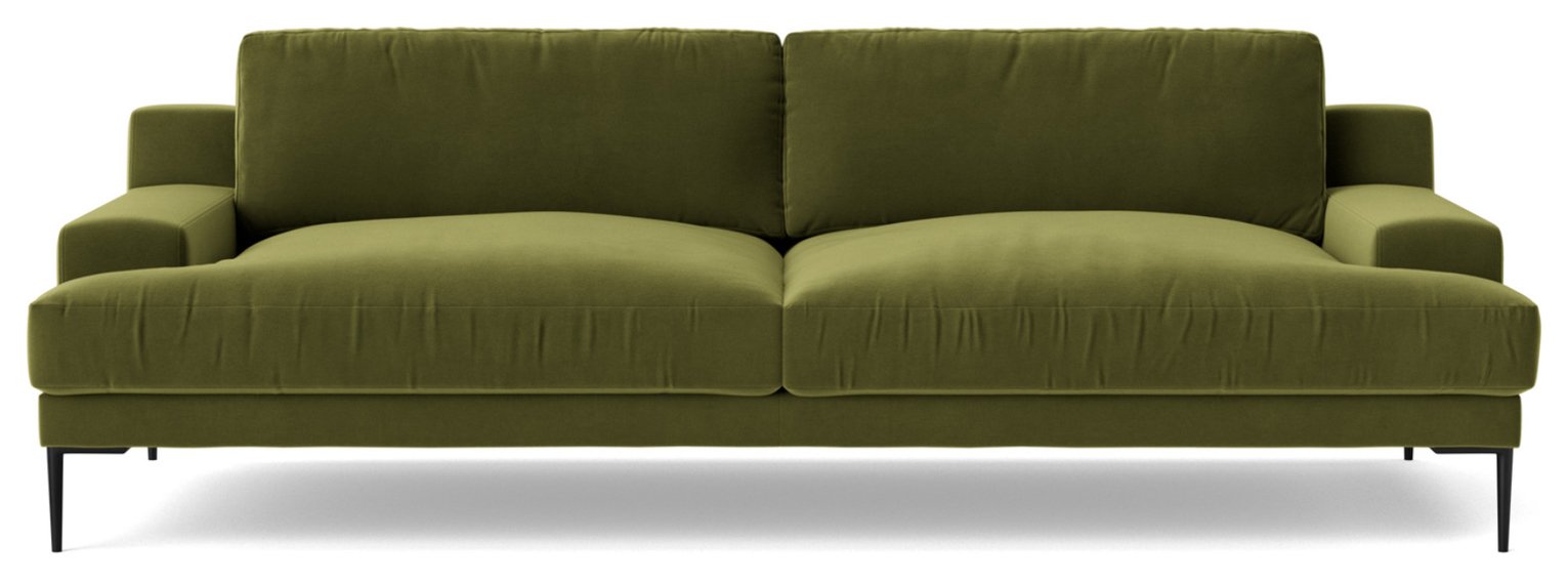 Swoon Almera Velvet 3 Seater Sofa - Fern Green