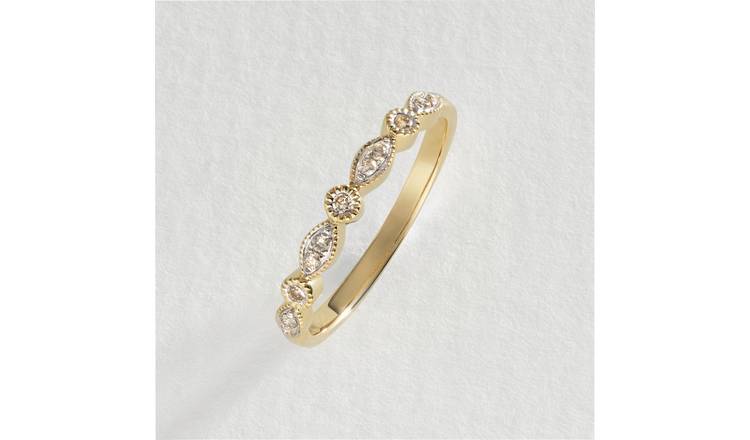 Revere 9ct Yellow Gold 0.10ct Diamond Eternity Ring - N