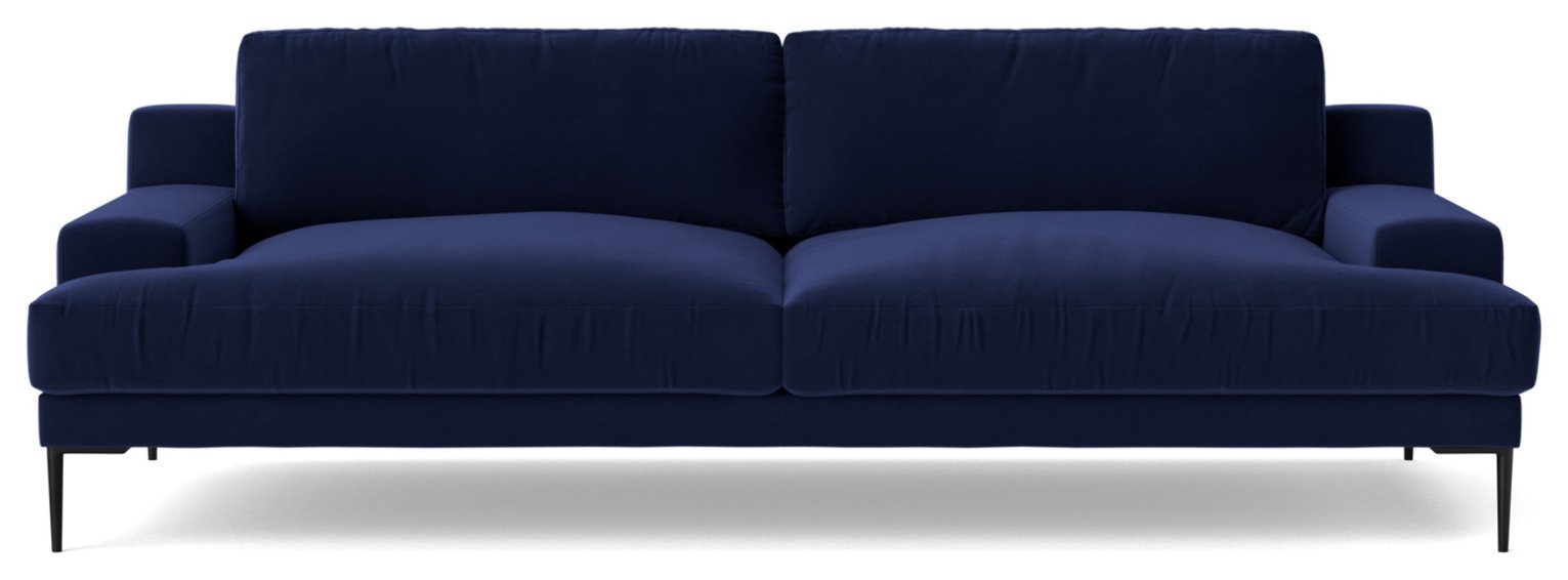 Swoon Almera Velvet 3 Seater Sofa - Ink Blue