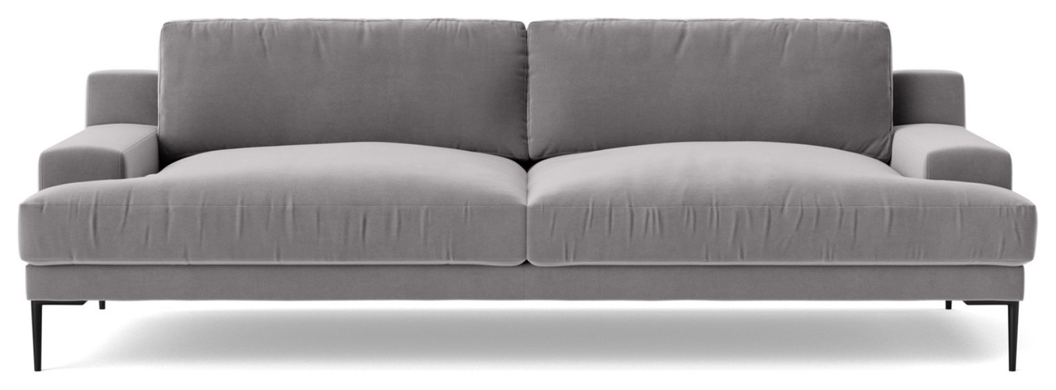 Swoon Almera Velvet 3 Seater Sofa - Silver Grey