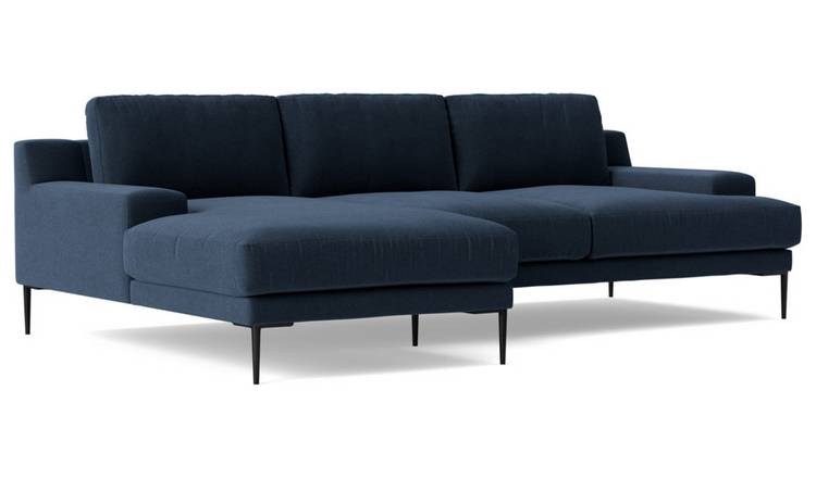 Swoon Almera Fabric Left Hand Corner Sofa - Indigo Blue