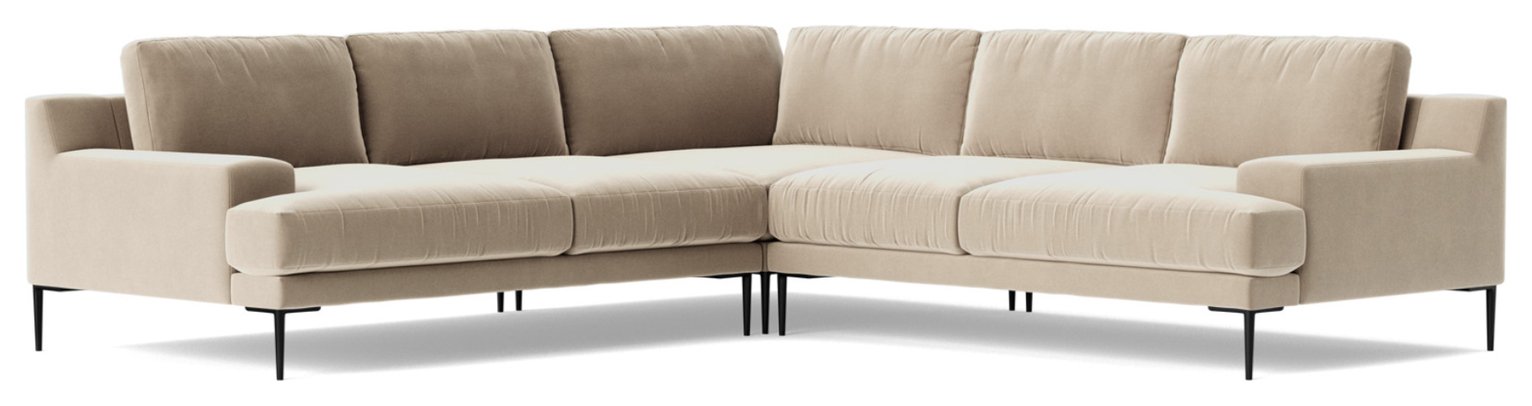 Swoon Almera Velvet 5 Seater Corner Sofa - Taupe