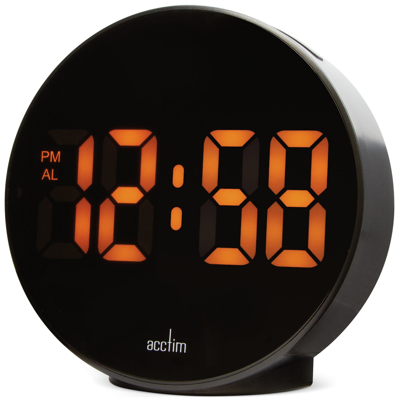 Acctim Circulo Digital LED Alarm Clock - Black & Orange