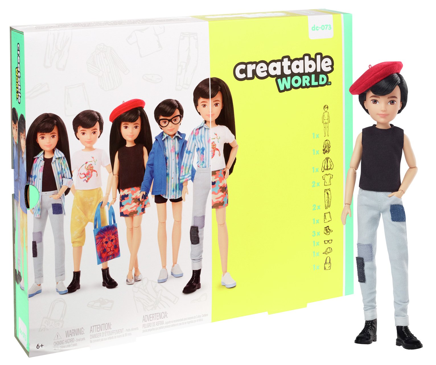 Creatable World Deluxe Character Kit - Black Straight Hair