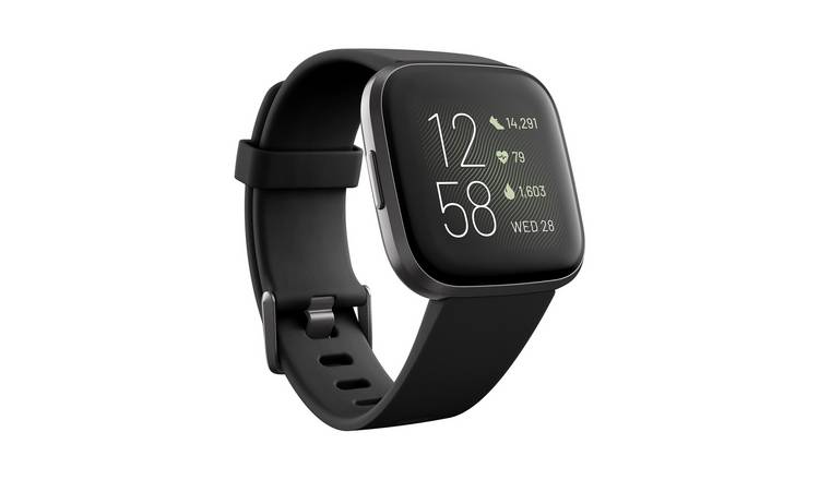 Fitbit Versa 2 Smart Watch - Carbon Alu / Black Band