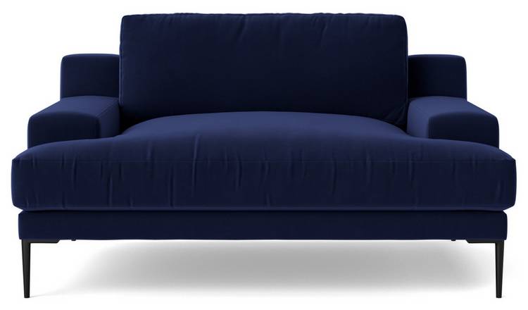 Swoon Almera Velvet Cuddle Chair - Ink Blue
