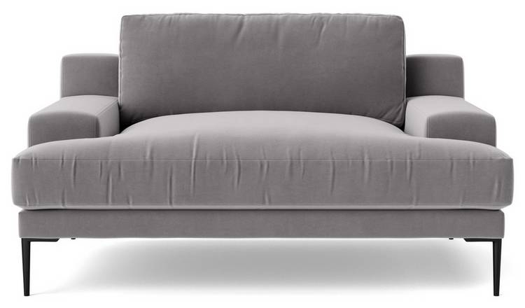 Swoon Almera Velvet Cuddle Chair - Silver Grey