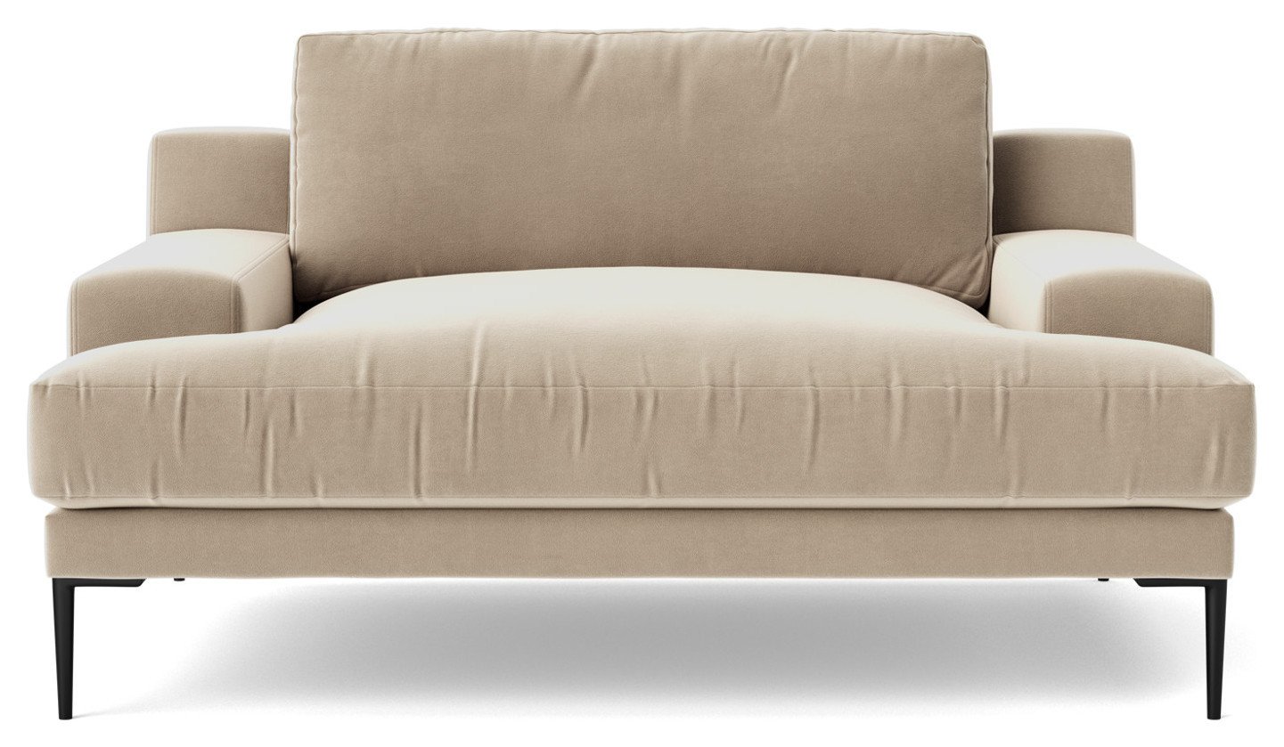 Swoon Almera Velvet Cuddle Chair - Taupe