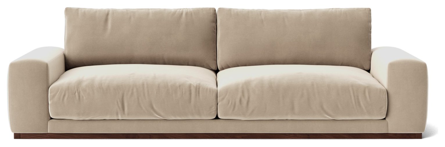 Swoon Denver Velvet 4 Seater Sofa - Taupe
