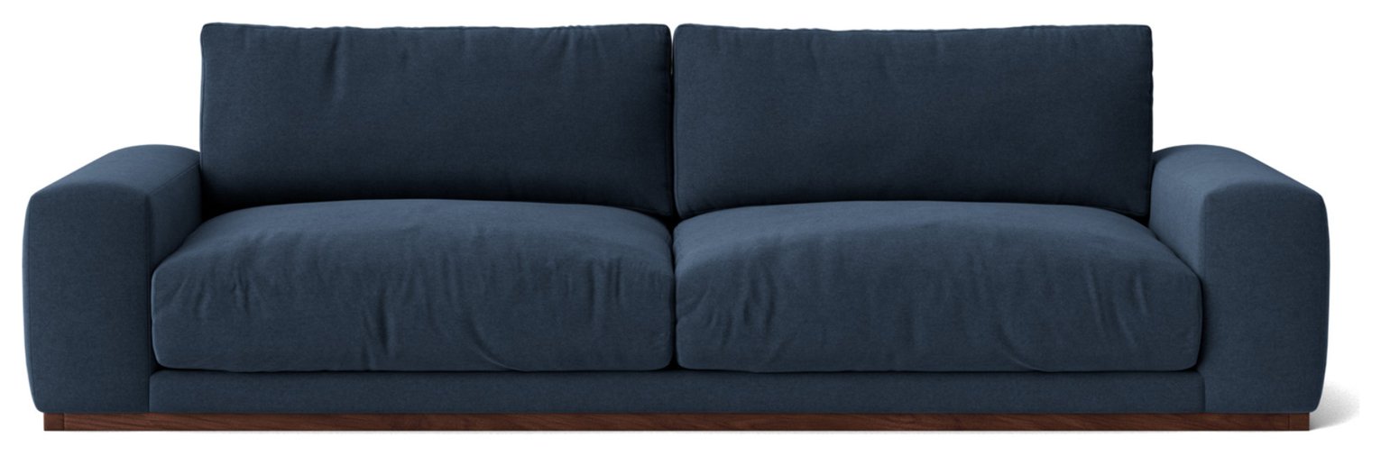 Swoon Denver Fabric 4 Seater Sofa - Indigo Blue
