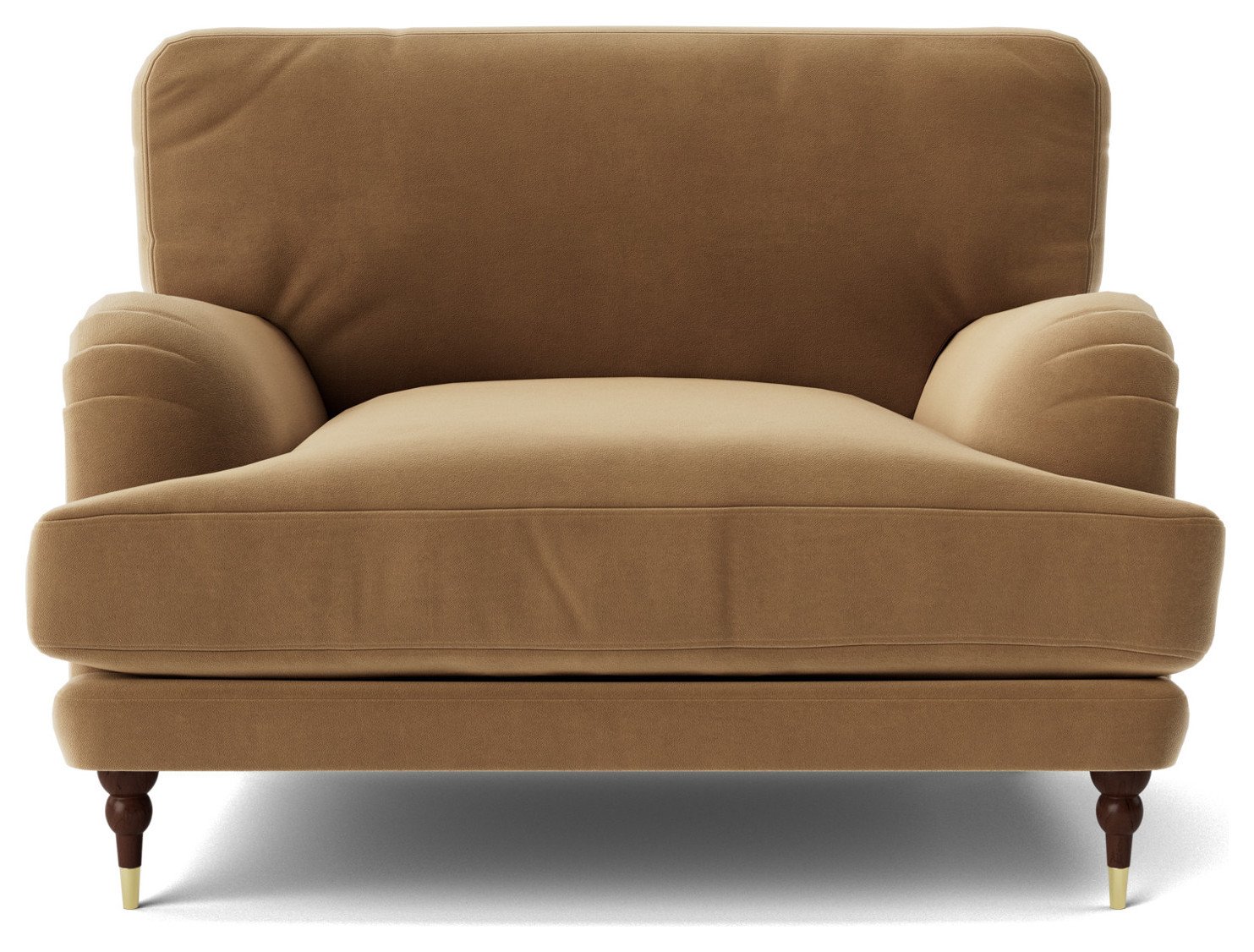 Swoon Charlbury Velvet Cuddle Chair - Biscuit