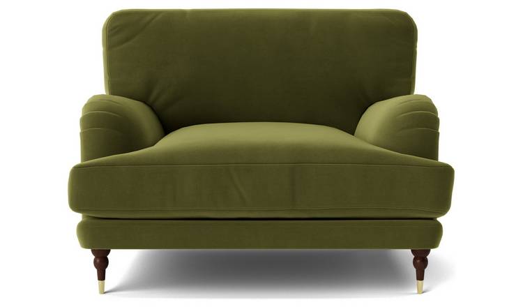 Swoon Charlbury Velvet Cuddle Chair - Fern Green