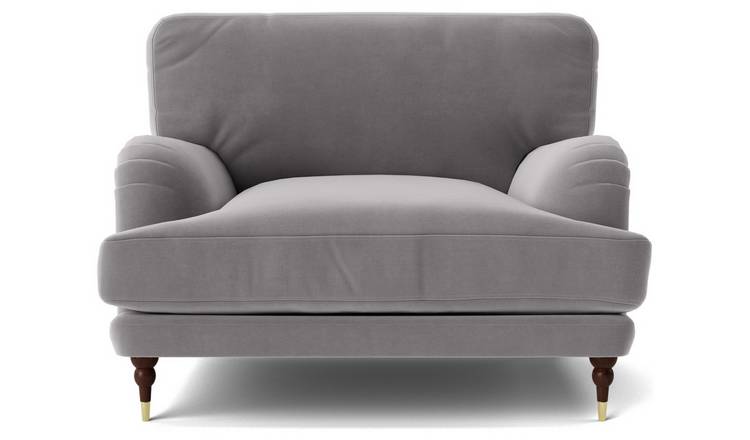 Argos grey velvet online chair