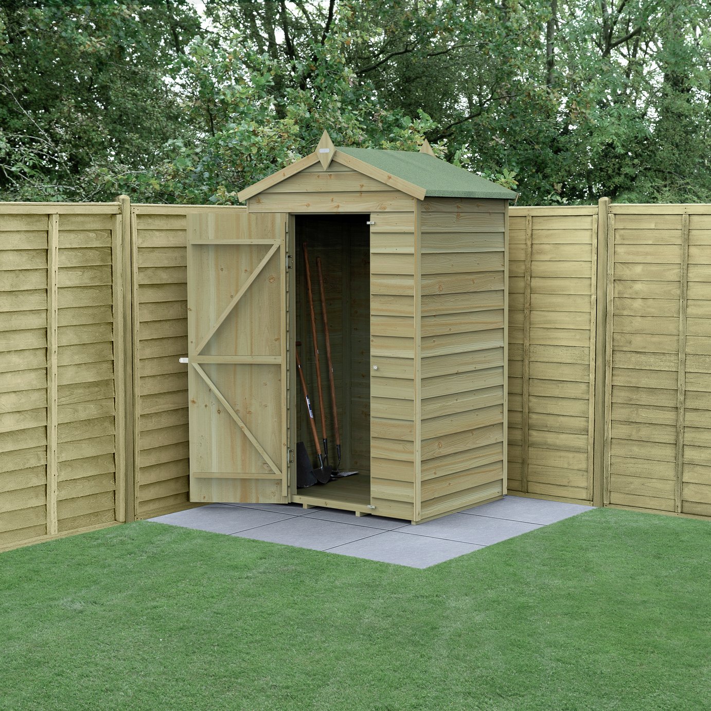 Forest Garden Overlap Windowless Apex Shed - 4x3