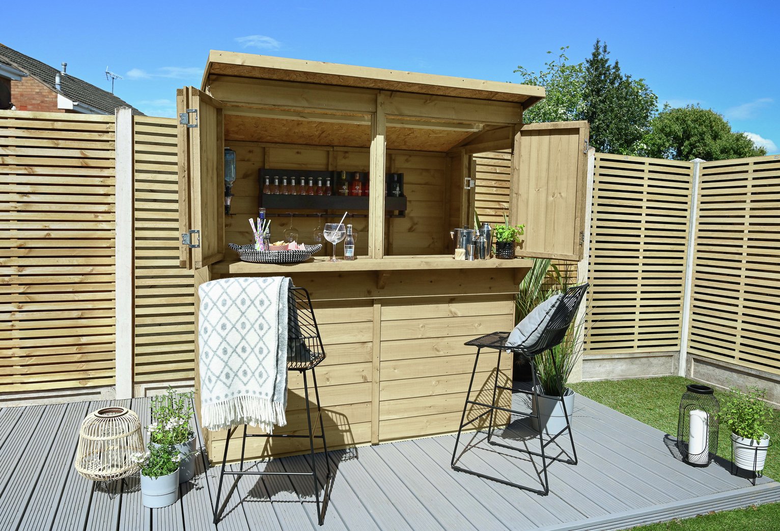 Forest Garden Shiplap Pent Garden Bar - 6 x 3ft