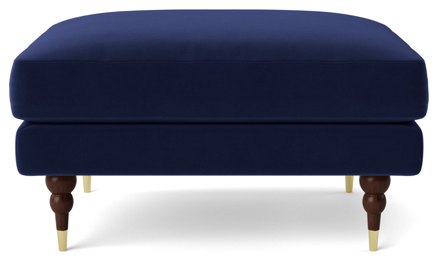 Swoon Charlbury Velvet Ottoman Footstool - Ink Blue