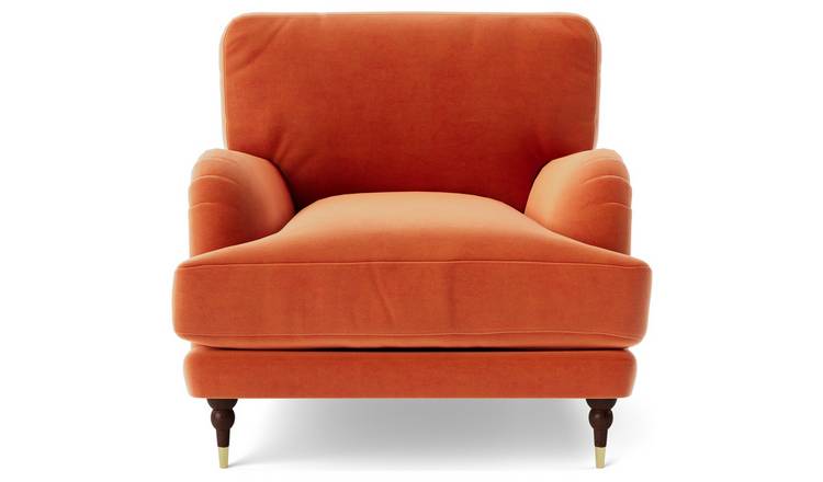 Buy Swoon Charlbury Velvet Armchair Burnt Orange Armchairs