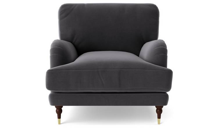 Argos grey best sale velvet chair