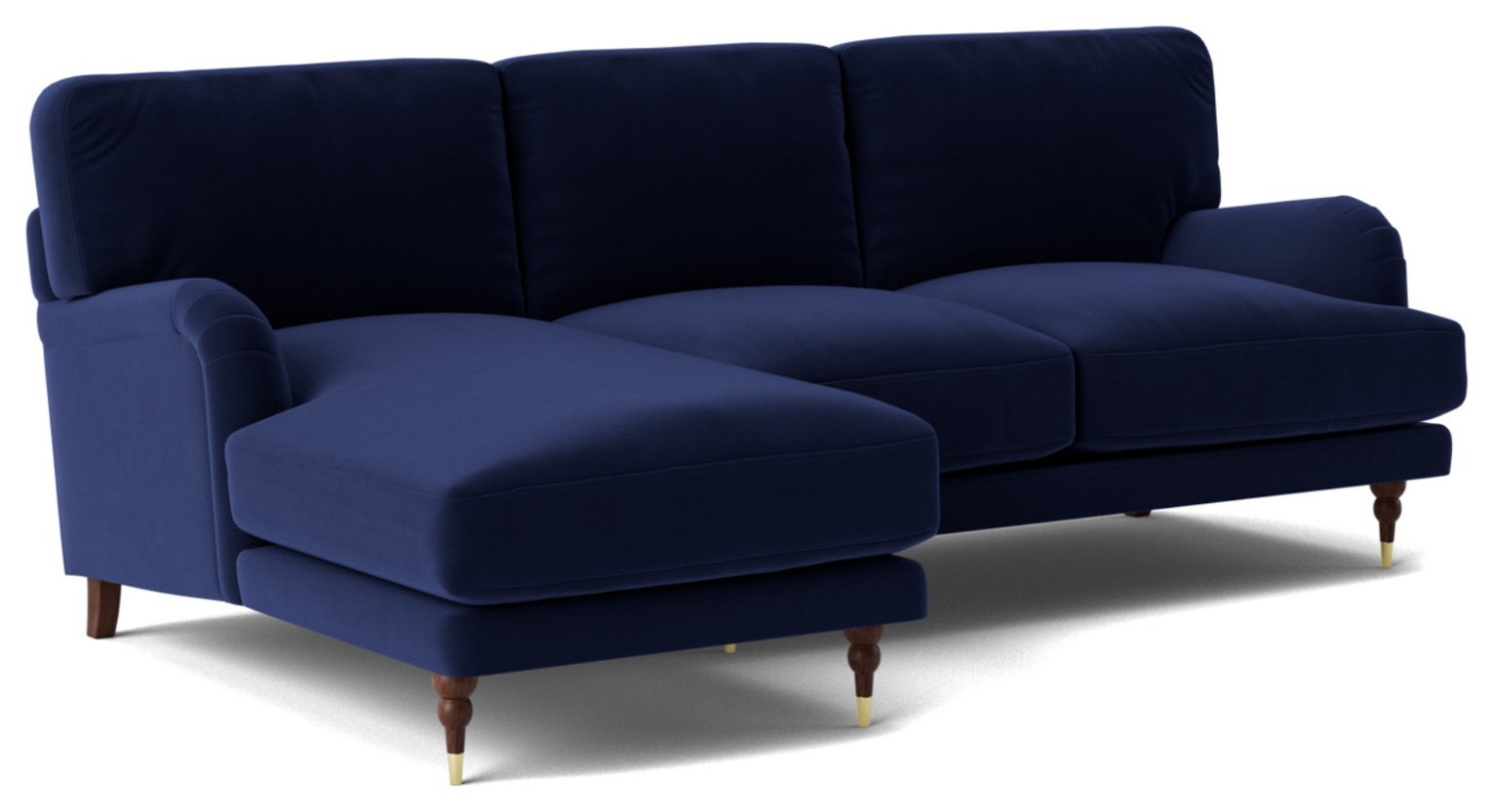 Swoon Charlbury Velvet Left Hand Corner Sofa - Ink Blue