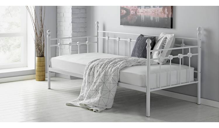 Argos Home Abigail Single Metal Bed Frame - White