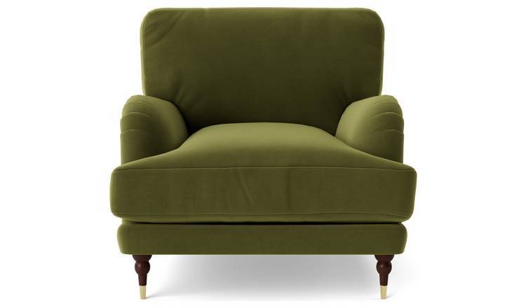 Swoon Charlbury Velvet Armchair - Fern Green