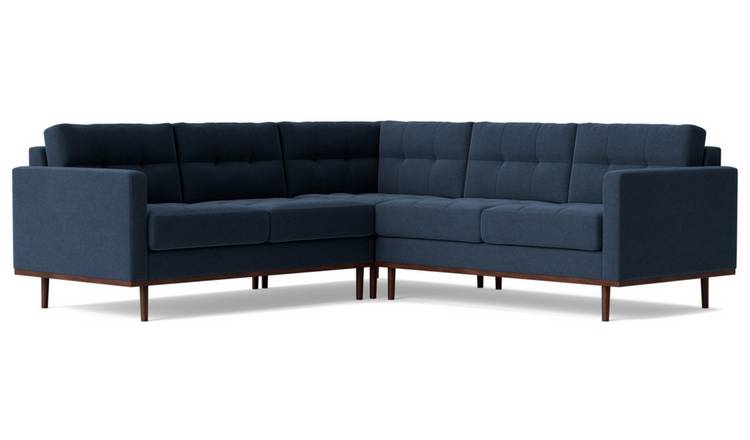 Swoon Berlin Fabric 5 Seater Corner Sofa - Indigo Blue