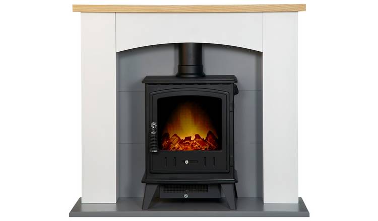Adam Huxley Electric Stove Suite-White and Grey