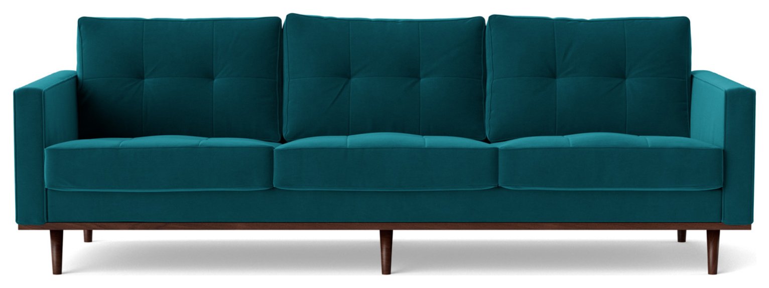 Swoon Berlin Velvet 4 Seater Sofa- Kingfisher Blue