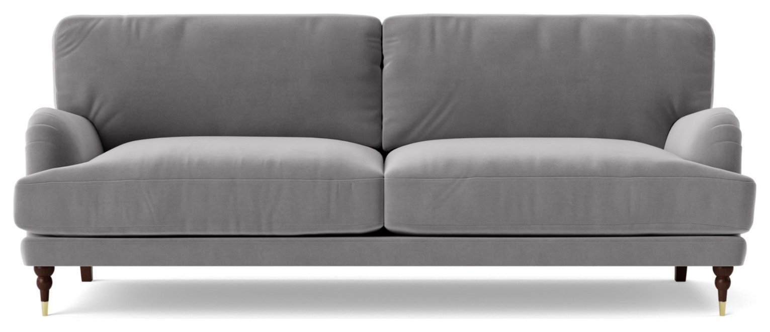 Swoon Charlbury Velvet 3 Seater Sofa - Silver Grey