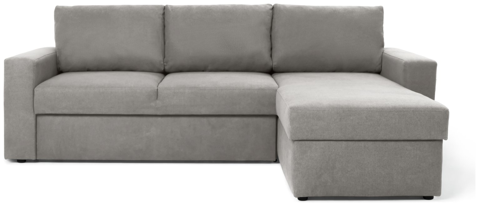 Argos Home Miller Right Hand Corner Sofa Bed-Light Grey