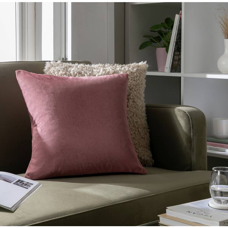 Habitat Velvet Cushion Cover -2 Pack - Burgundy - 43X43cm 0