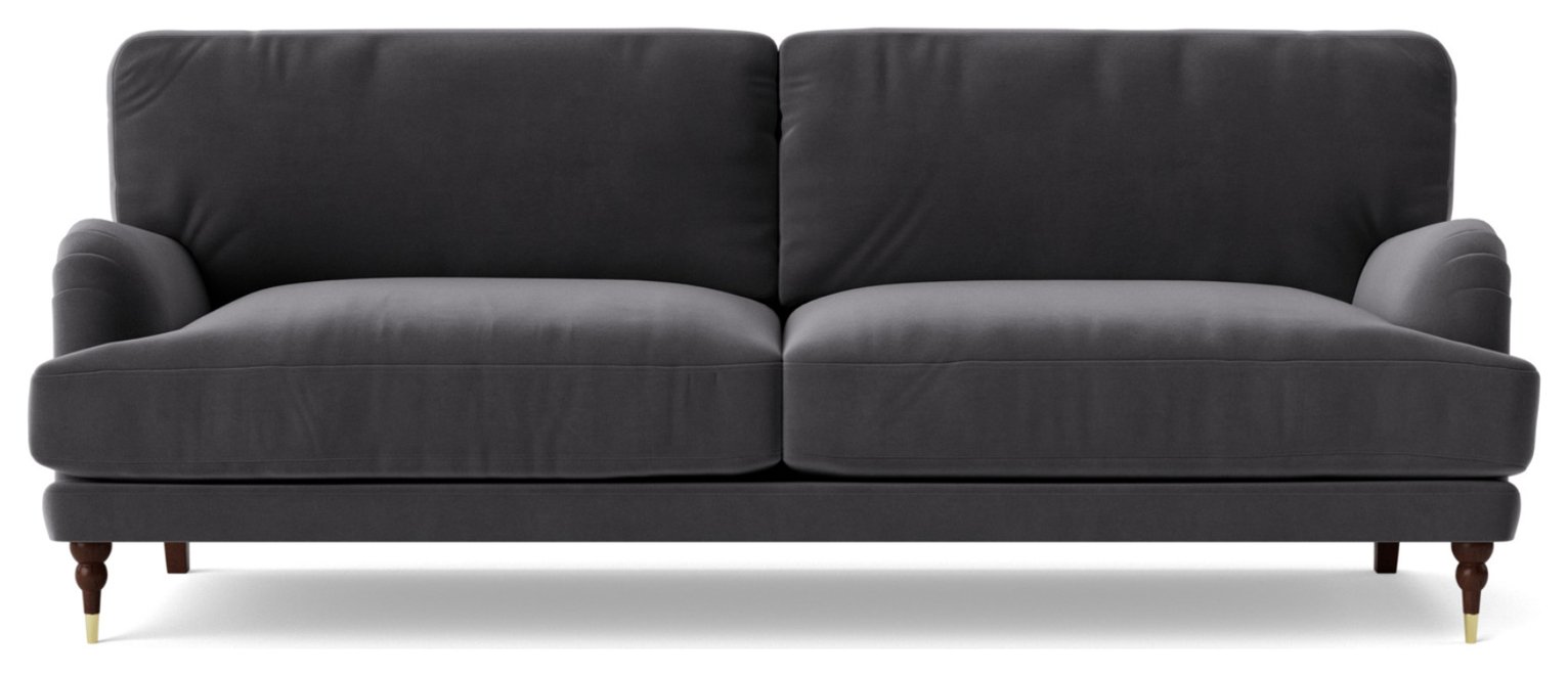 Swoon Charlbury Velvet 3 Seater Sofa - Granite Grey