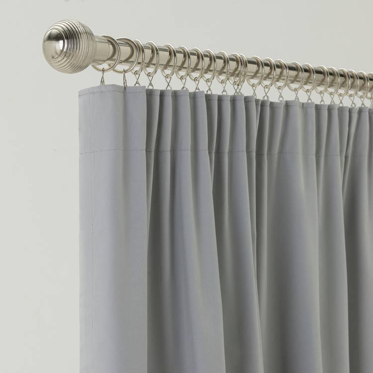 Habitat Blackout Plain Pencil Pleat Curtains - Dove Grey 0