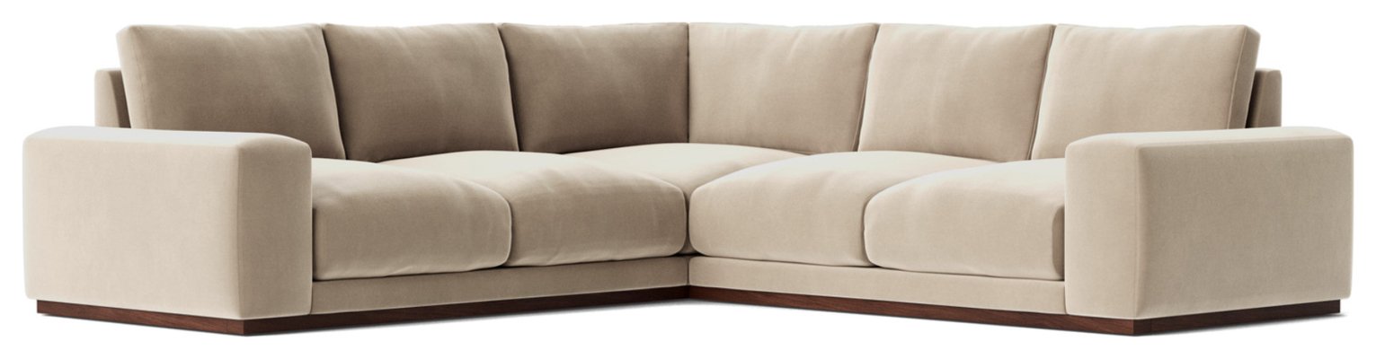 Swoon Denver Velvet 5 Seater Corner Sofa - Taupe