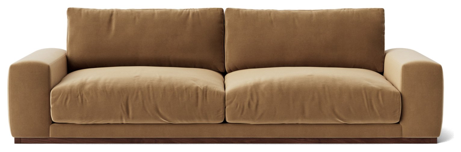 Swoon Denver Velvet 4 Seater Sofa - Biscuit