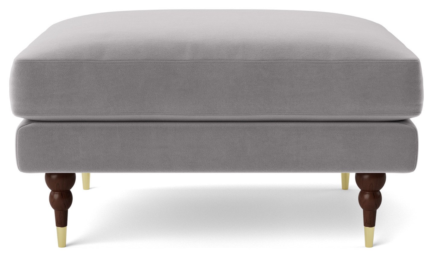 Swoon Charlbury Velvet Ottoman Footstool - Silver Grey