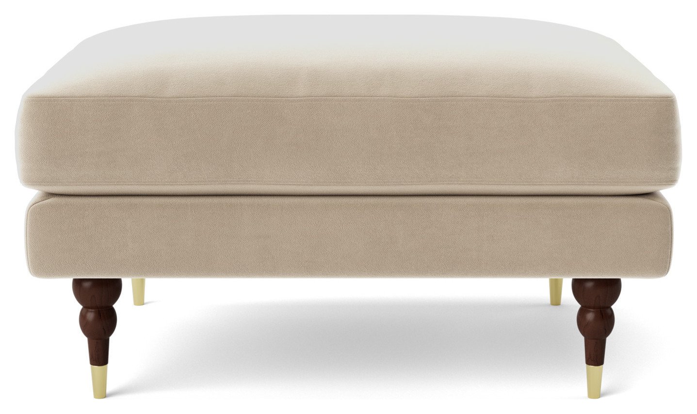 Swoon Charlbury Velvet Ottoman Footstool - Taupe