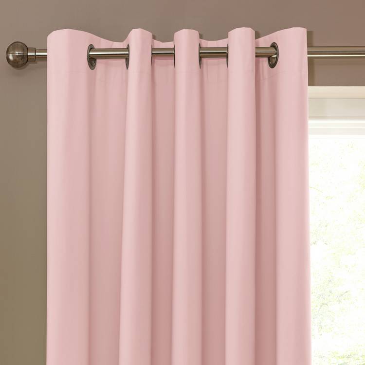 Habitat Plain Blackout Eyelet Curtains - Blush Pink 0