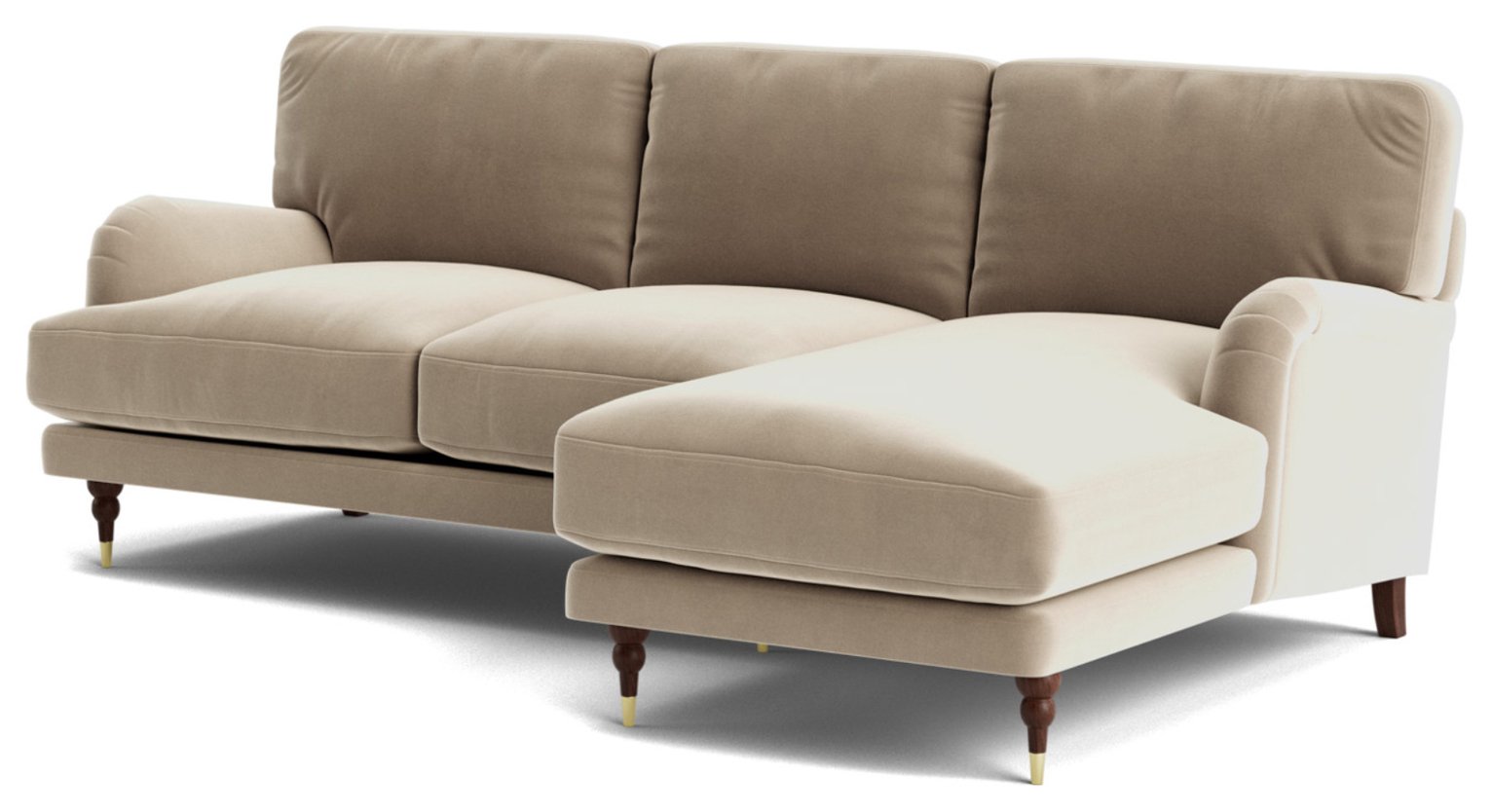 Swoon Charlbury Velvet Right Hand Corner Sofa - Taupe
